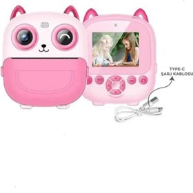 Resim Bfs Dijital Video Fotoğraf App Destekli Çocuk Kamerası Termal Resim Kağıt Baskılı Yazıcı Pembe 
