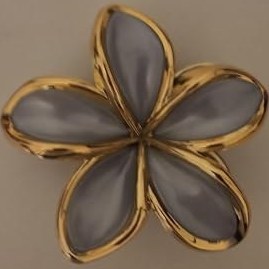 Resim Lotus Saç Tokası - Büyük Boy 8 cm, Tekli Saç Tokası, Lotus Çiçeği Tasarımı (Gri) 