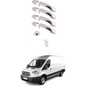 Resim Brsplast Ford Transit Uyumlu 2014-2023 Krom Kapı Kolu 4 Kapı Paslanmaz Çelik 