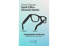 Resim OptX Smart Akıllı Gözlük - Optx C2 Pro Kameralı Gözlük - Yapay Zeka (Aı), Kamera, Bluetooth, Müzik, Ipx5, 