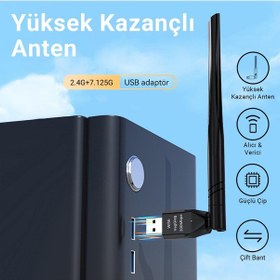 Resim Veggieg 300 Mbps 2.4ghz/6ghz Dual Band Alıcı Verici Usb Wifi 6 Adaptör 