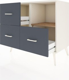 Resim Hyperion Şifonyer Tek Raflı 3 Çekmeceli 88x44x80 Aytaşı-çam/antrasit Çam/antrasit 