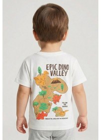 Resim Mackays Erkek Bebek Dinazorlu Tshirt Krem Krem 