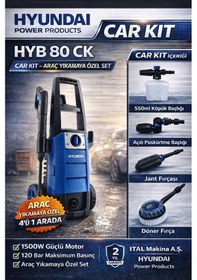 Resim Hyundai HYB80CK 1500W 120Bar Car Kit 4IN1 Basınçlı Yıkama Makinesi 