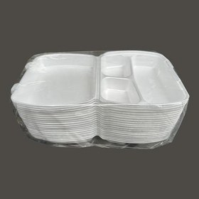 Resim Dağyüce 23/A Tek Kullanımlık Köpük 3 Bölmeli Kapaklı Kase Kutu - 20x24 Cm. - 20 Adetlik 5 Paket 