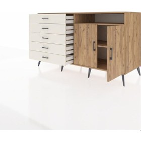 Resim Kronos Konsol 2 Raflı 5 Çekmeceli 2 Kapaklı 176x59x99 Çam-çam/ayt Çam-çam/aytaşı 