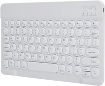 Resim TezMax Concord Cdn 32 7" Uyumlu Kablosuz Bluetooth Şarj Edilebilir Yuvarlak Tuşlu Klavye - Beyaz 