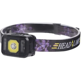 Resim PS-024 Pratik Sensörlü Sinyalli Şarjlı Kafa Lambası Siyah 