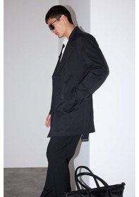 Resim Defacto Slim Fit Dar Kesim Kemerli Düğmeli Trençkot D5528ax25aubk27 Siyah 