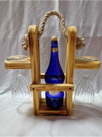 Resim Ahşap Rustik Şaraplık Ve İçecek Standı 