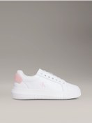 Resim Calvin Klein Kadın Kontrast Desenli CK Logolu Deri Beyaz-Pembe Sneaker YW0YW01846-0LD 