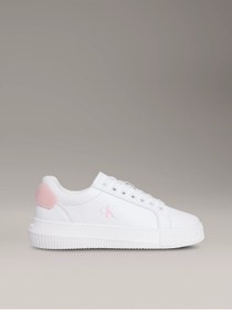 Resim Calvin Klein Kadın Kontrast Desenli CK Logolu Deri Beyaz-Pembe Sneaker YW0YW01846-0LD 