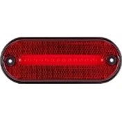 Resim Formplas Oval Işaret Lamba Neon 12 Led'li 118MM 12V-24V Kırmızı 