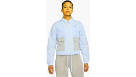 Resim Nike Jordan Flight Woven Blue Jacket Loose Fit Bol Kesim Kısa Kadın Ceket Mavi 