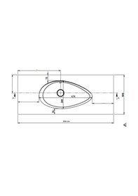 Resim Real Stone Avocado Etajerli 100x50 Antrasit Granit Banyo Lavabosu Antrasit 
