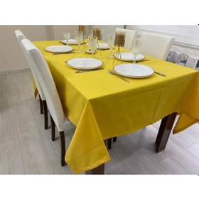 Resim Sıvı Geçirmez Dertsiz Masa Örtüsü Sarı 25 Parça 