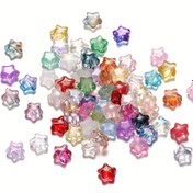 Resim 10 adet Canlı Renkli Cam Yıldız Şeklinde Aralık Boncukları, Karışık Renkler - Kendin Yap Bileklik & Kolye Yapımı İçin Mükemmel, Takı Yapımı İçin Boncuklar 