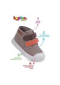 Resim Kaptan Junior Erkek Çocuk Bebek Ortopedik İlkadım Kaymaz Taban Bot Bmle 550 Kahve 