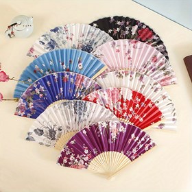 Resim Erkekler ve Kadınlar için Retro Elde Taşınabilir Fan Koleksiyonu, Basılı Antik Tarzda Çin Katlanabilir Hayranlar, Japon Manzara Dans Performansı Hayranları 