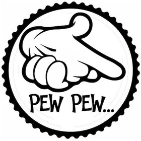 Resim Pew Pew Tasarım Sticker 10 X 10 Cm 