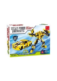 Resim Ausini Titan Form Heroes 244 Parça 2 İn 1 Araca Dönüşen Sarı Robot 