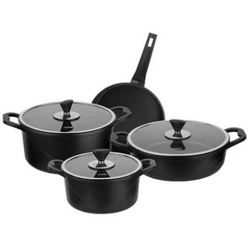 Resim Aryıldız Parma Cast Alu Tencere Set Black 7 Parça 