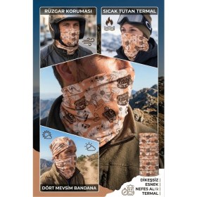 Resim Colizon Unisex Motosiklet Maskesi Bandana - Uv Korumalı Termal Outdoor Boyunluk-Buff 