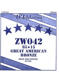 Resim D'addario Zw042 Tek Akustik Gitar Teli 42 