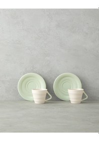 Resim English Home Valora Seramik 4 Parça 2 Kişilik Kahve Fincan Takımı 90 Ml Açık Yeşil Açık Yeşil 