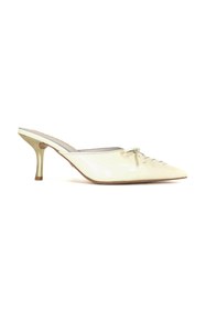 Resim QAFARRIN VIOLA VANILLE - Vanilya Hakiki Dana Deri Kitten Heel Mule - 38 