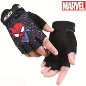Resim Marvel Spider-Man Karikatür Yarım Parmak Eldivenleri - Siyah ve Kırmızı Örümcek Ağı Tasarımı, Bisiklet, Açık Hava Aktiviteleri, Kamp ve Balıkçılık için Nefes Alabilen Mesh - Hafif, Kaymaz Tutuş, Bisiklet Aksesuarları, Örümcek Adam Eldivenleri, Kamp Ekipmanı, Şık Eldivenler, Dayanıklı Eldivenler 