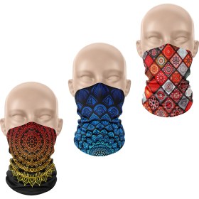 Resim Dair Aksesuar 3'lü Set Boyunluk Bandana Outdoor Balaklava Yüz Maskesi Kafa Bandı 