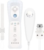 Resim OSTENT Hareket Sensörü Uzaktan Kumanda + Kablolu Nunchuck Combo Nintendo Wii Konsolu için Renk Beyaz 