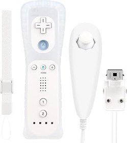 Resim OSTENT Hareket Sensörü Uzaktan Kumanda + Kablolu Nunchuck Combo Nintendo Wii Konsolu için Renk Beyaz 