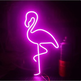 Resim Flamingo Neon Led 3d Baskı Pembe 
