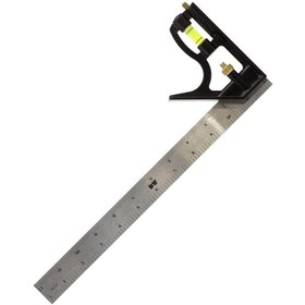 Resim NZB Ayarlanabilir Su Terazili Gönye 30cm 45-90° Marangoz Açı Ölçer 