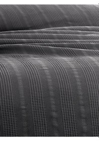 Resim Çift Kişilik Waffle Pike 210x230cm, %100 Pamuk, Petek Tasarım, Antrasit Antrasıt Antrasit 