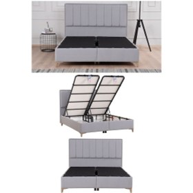 Resim Kilim Mobilya Gold Therapy Başlık ( Baza Ve Yatak Dahil Değildir ) 180'lık Gri 