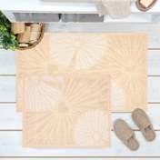 Resim Bluenity Boucle Flower 2'li Banyo Paspası - Ekru- 60x100 cm +50x60 cm 