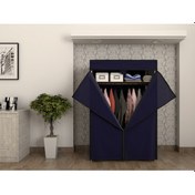 Resim Çelik Borulu Lacivert Bez Dolap Gardrop Lacivert 