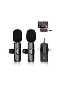 Resim Platoon Pl-2452 2 Adet Type-c, Lightning, Aux Girişli Mini Yaka Mikrofonu 