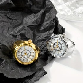 Resim Trendy Couple Watches Mini Punk Parmak Yüzük İzle Yuvarlak Yaratıcı Kuvars Saatler Moda Aksesuarları 