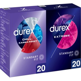 Resim Durex Chill Karma Prezervatif 20’li +Durex Extreme Prezervatif 20'li Avantaj Paketi 