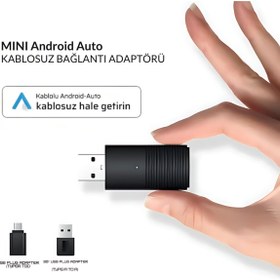 Resim RADOON Yeni Tasarım Mini Kablosuz İOS ANDROİD UYUMLU Carplay Usb ve Type-c Uyumlu Araç Multimedya Adaptörü 