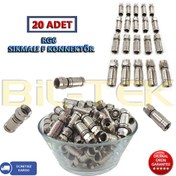 Resim Rg6 Sıkmalı F Konnektör - 20 Adet 