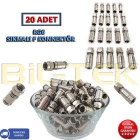 Resim Rg6 Sıkmalı F Konnektör - 20 Adet 