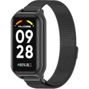 Resim Oein Xiaomi Mi Band 8 9 için Strap 9 Xiaomi Akıllı Band 8 Aktif Paslanmaz Çelik Metal Saat Bandı Mi Bant 8 Aktif Renk: Siyah 2/Boyut: Xiaomi 8 için Aktif (Yurt Dışından) 