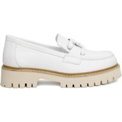 Resim Mammamia D24ya-3165 Kadın Deri Loafer Ayakkabı D24YA-3165-R7263 Beyaz 