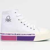 Resim Benetton ® | BN-30942 -Beyaz Lila-Kadın Spor Ayakkabı 