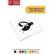 Resim Dj Kulaklığı - Araç, Oto, Laptop, Duvar Uyumlu Sticker 20 20 Cm 